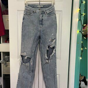 Pacsun 90's Boyfriend Wide Leg High-Rise Distressed Jeans